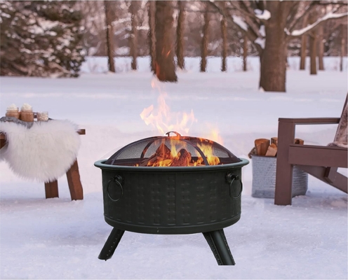Εξωτερικό Grill BBQ χωρίς καπνό Corten Steel Gas Fire Pit Custom Shape Σφαιρικό τετράγωνο
