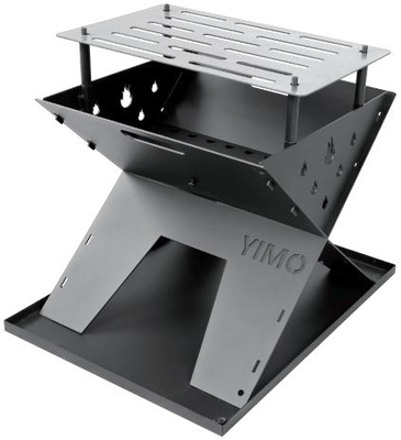 Εξωτερικό Grill BBQ χωρίς καπνό Corten Steel Gas Fire Pit Custom Shape Σφαιρικό τετράγωνο