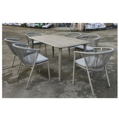 Έπιπλα εξωτερικού κήπου Αλουμινίου Bistro Rattan Sofa Set με πολυτελές τραπέζι καφέ