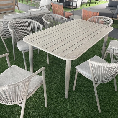 Έπιπλα εξωτερικού κήπου Αλουμινίου Bistro Rattan Sofa Set με πολυτελές τραπέζι καφέ