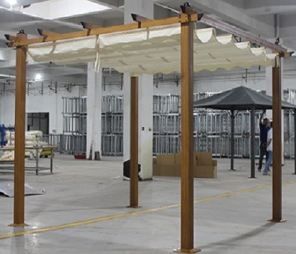 3X3X2.2M Αλουμινίου Λουβέρτα Περκόλα Κήπος Καταφύγιο από τον ήλιο με υλικό πλαισίου πολυεστέρα