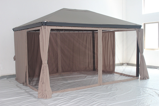 3*4*2.7M Αλουμινίου κήπο Gazebo με αντιτρίχιο μεταλλικό πλαίσιο και ατσάλινη οροφή προσαρμοσμένη