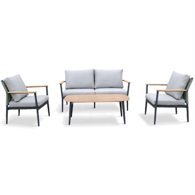 Προσαρμοσμένο χρώμα Αλουμινίου Rattan Sofa Set Luxury Table Bistro Set για έπιπλα Gargen