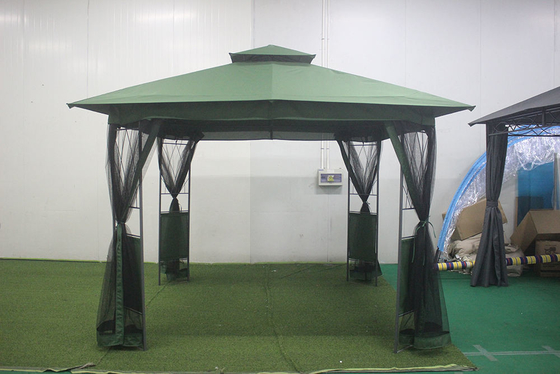 Εύκολο PA Coated Steel Gazebo με πλέγμα κουρτίνα πλευρικά τοιχώματα και φορητό μέγεθος πακέτου