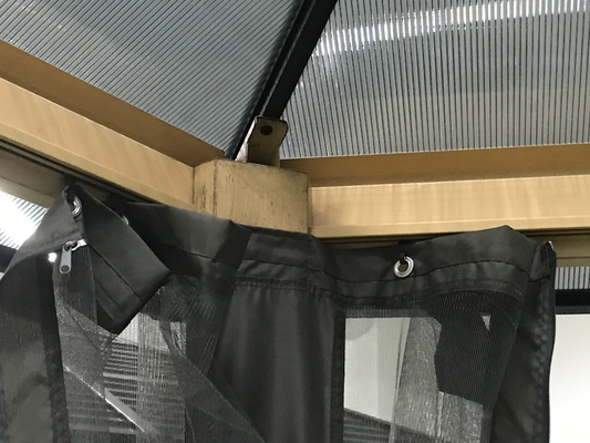 Αλουμινένιο πλαίσιο 2x2x2x2.8M Έξαγωνική σκληρή βεράντα για προστασία από τον ήλιο και χαλάρωση