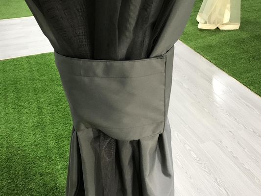 3X4X2.75M PVC και Αλουμίνιο μαλακή οροφή Γκαζέμπο Καταφύγιο για τον κήπο διπλή κορυφή