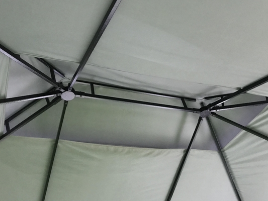 3X4X2.75M PVC και Αλουμίνιο μαλακή οροφή Γκαζέμπο Καταφύγιο για τον κήπο διπλή κορυφή