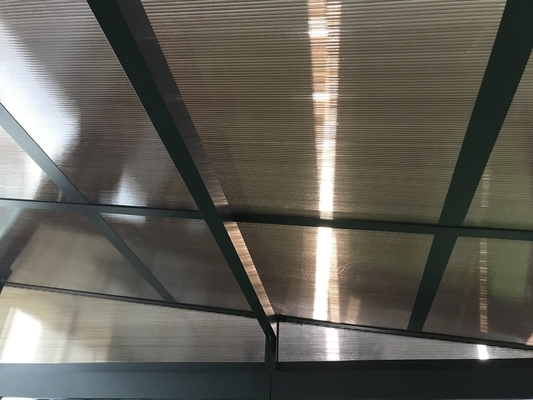 3x4x2.2/2.4M Τείχος γωνιακό γκαζέβο με PC οροφή πολυκαρβονικό πολυτελή