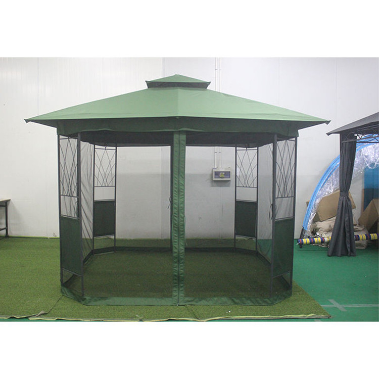 Εύκολο PA Coated Steel Gazebo με πλέγμα κουρτίνα πλευρικά τοιχώματα και φορητό μέγεθος πακέτου